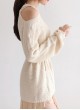 Shoulder Cut Out Sweater - Ivory
